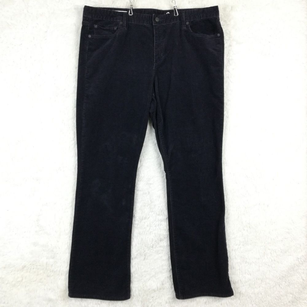 Gap‎ 1969 Womens Pants Boot Cut Corduroy True Indigo Blue High Rise 35